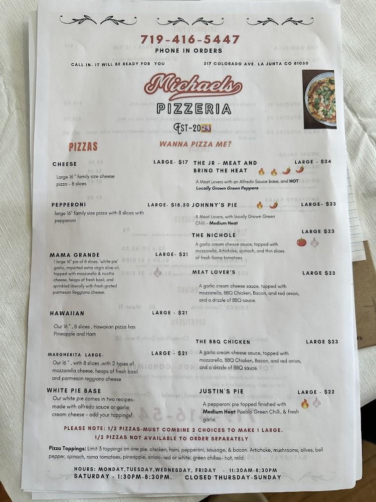 Michael's Pizzeria Menu image 3